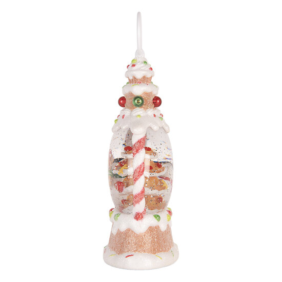 Clayre &amp; Eef | Sneeuwbol met LED Wit Rood 13x8x22 cm / 3xAAA | 6PR6164