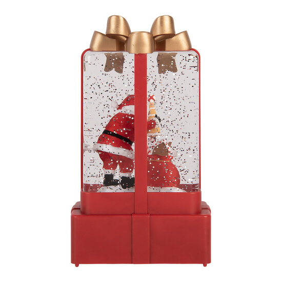 Clayre &amp; Eef | Sneeuwbol met LED Rood Goudkleurig 10x6x18 cm / 3xAAA | 6PR6171