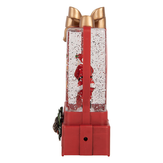 Clayre &amp; Eef | Sneeuwbol met LED Rood Goudkleurig 10x6x18 cm / 3xAAA | 6PR6171