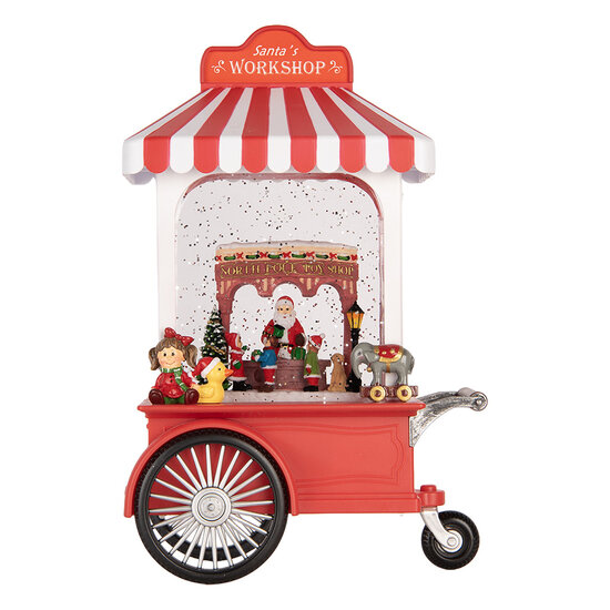 Clayre &amp; Eef | Muziekdoos IJskar met LED Rood Wit 16x9x27 cm / 3xAA | 6PR6177