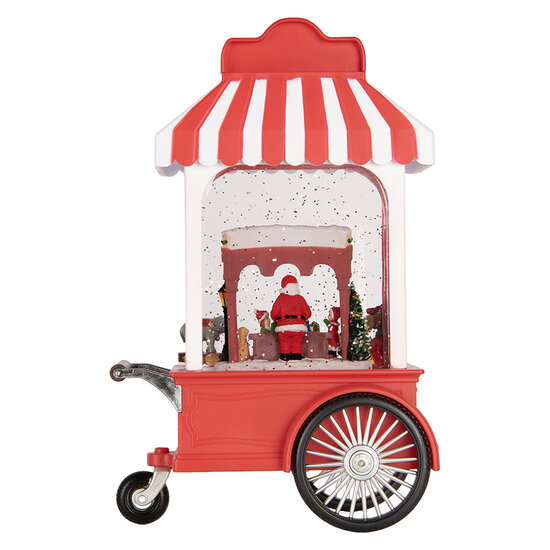 Clayre &amp; Eef | Muziekdoos IJskar met LED Rood Wit 16x9x27 cm / 3xAA | 6PR6177
