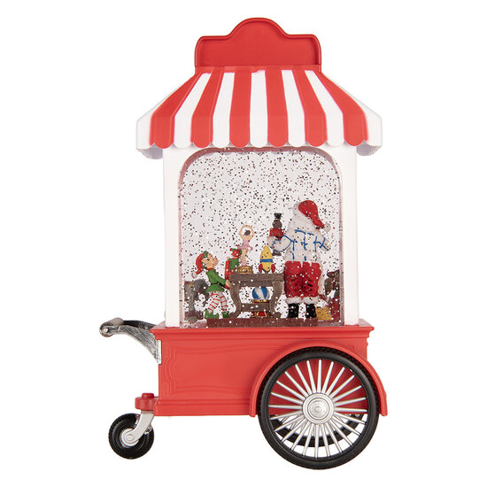Clayre &amp; Eef | Muziekdoos IJskar met LED Rood Wit 17x10x27 cm / 3xAA | 6PR6178