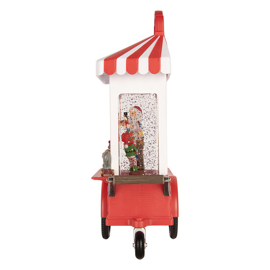 Clayre &amp; Eef | Muziekdoos IJskar met LED Rood Wit 17x10x27 cm / 3xAA | 6PR6178