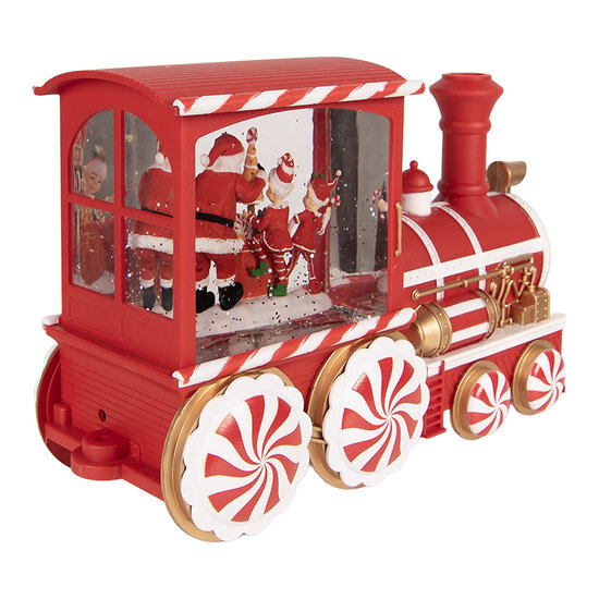 Clayre &amp; Eef | Muziekdoos Trein met LED Rood Wit 31x10x17 cm / 3xAA | 6PR6184