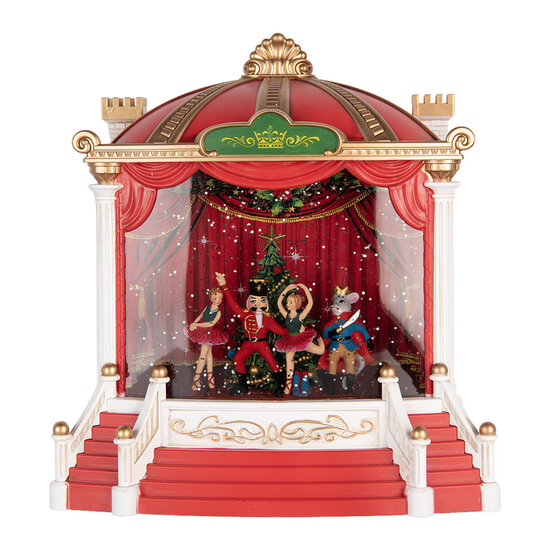 Clayre &amp; Eef | Muziekdoos met LED Rood Wit 22x11x23 cm / 3xAA | 6PR6185