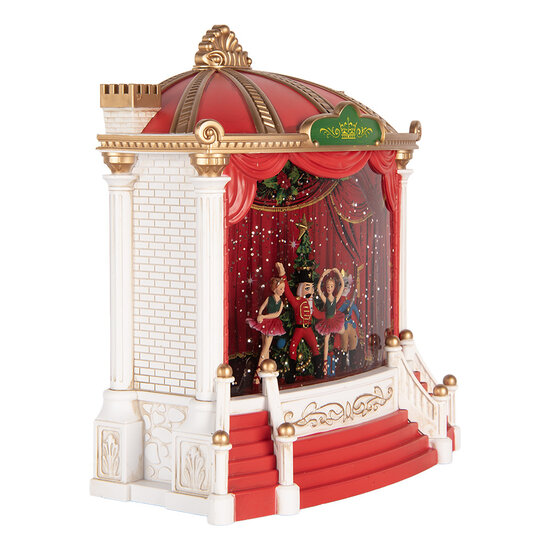 Clayre &amp; Eef | Muziekdoos met LED Rood Wit 22x11x23 cm / 3xAA | 6PR6185
