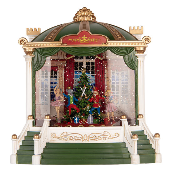 Clayre &amp; Eef | Muziekdoos met LED Groen Goudkleurig 22x11x23 cm / 3xAA | 6PR6186