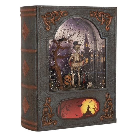 Clayre &amp; Eef | Muziekdoos met LED Grijs Bruin 17x7x22 cm / 3xAA | 6PR6189