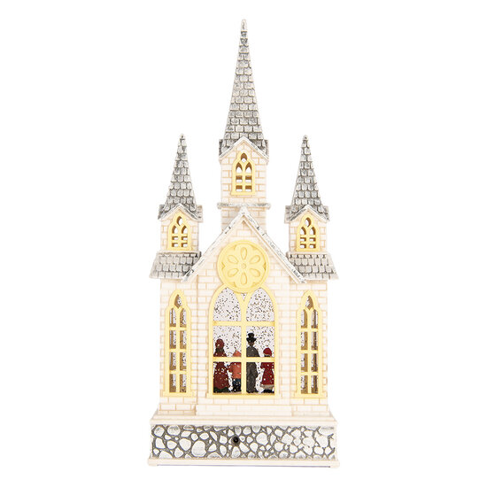 Clayre &amp; Eef | Muziekdoos met LED Beige Grijs 17x10x41 cm / 3xAA | 6PR6191