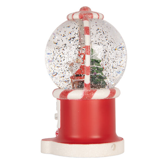 Clayre &amp; Eef | Sneeuwbol met LED Rood Wit 12x11x20 cm / 3xAA | 6PR6194