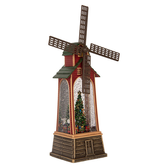 Clayre &amp; Eef | Muziekdoos met LED Bruin Groen 11x11x28 cm / 3xAA | 6PR6196