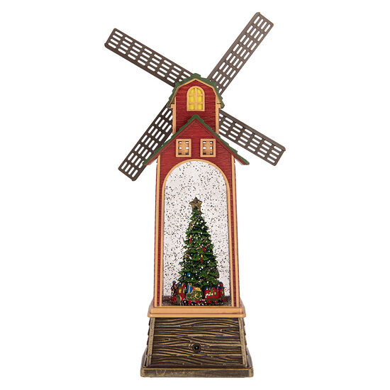 Clayre &amp; Eef | Muziekdoos met LED Bruin Groen 11x11x28 cm / 3xAA | 6PR6196
