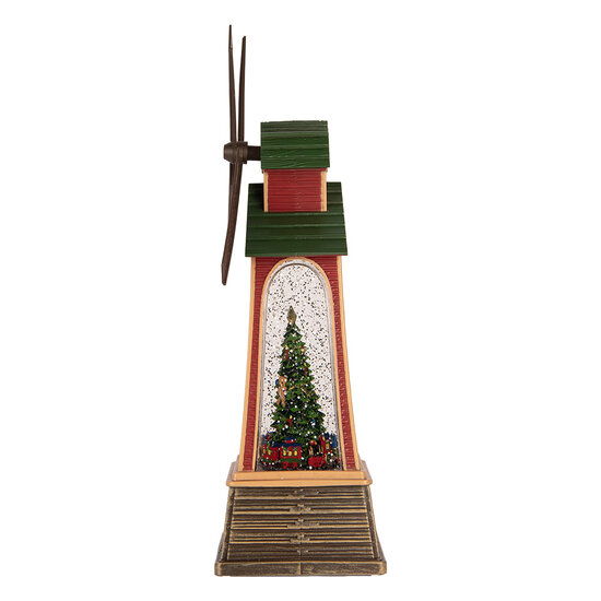 Clayre &amp; Eef | Muziekdoos met LED Bruin Groen 11x11x28 cm / 3xAA | 6PR6196