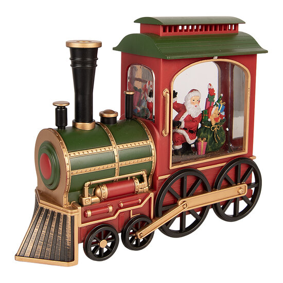 Clayre &amp; Eef | Muziekdoos Trein met LED Rood Groen 25x9x19 / 24x9x19 cm / 6xAA | 6PR6197