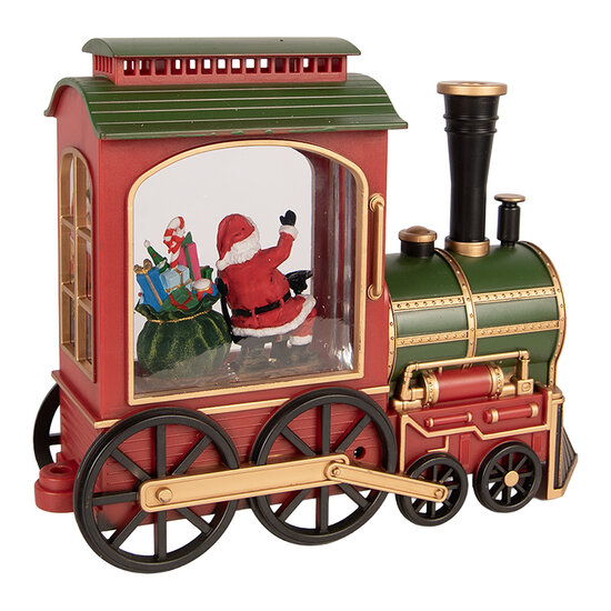 Clayre &amp; Eef | Muziekdoos Trein met LED Rood Groen 25x9x19 / 24x9x19 cm / 6xAA | 6PR6197