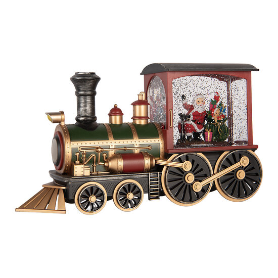 Clayre &amp; Eef | Muziekdoos Trein met LED Rood Zwart 31x10x17 cm / 3xAA | 6PR6198