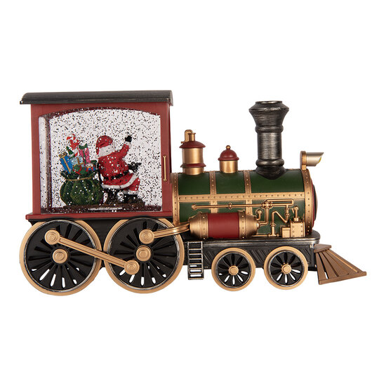 Clayre &amp; Eef | Muziekdoos Trein met LED Rood Zwart 31x10x17 cm / 3xAA | 6PR6198
