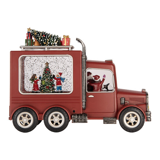 Clayre &amp; Eef | Muziekdoos met LED Rood Zwart 28x10x21 cm / 3xAA | 6PR6199