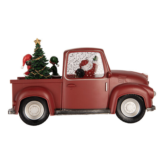 Clayre &amp; Eef | Muziekdoos Auto met LED Rood Zwart 28x12x15 cm / 3xAA | 6PR6205