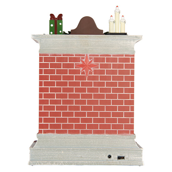 Clayre &amp; Eef | Muziekdoos met LED Rood Grijs 18x10x25 cm / 3xAA | 6PR6206