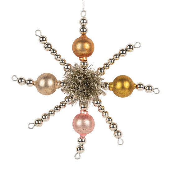 Clayre &amp; Eef | Kersthanger Zilverkleurig Goudkleurig 16x3x16 cm | 66534