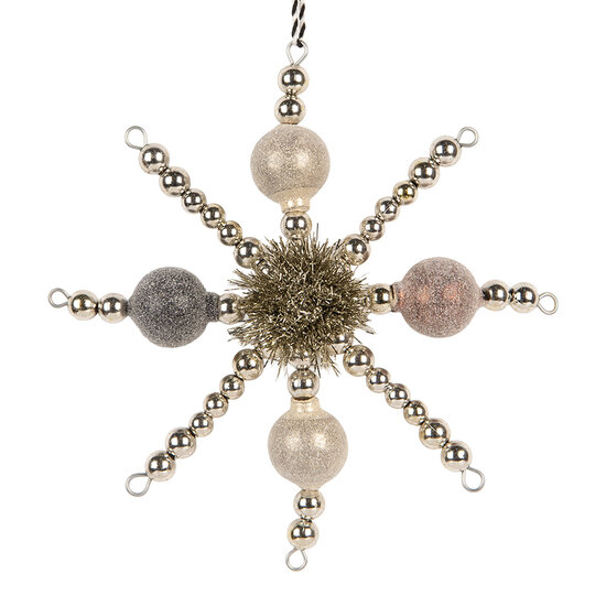 Clayre &amp; Eef | Kersthanger Zilverkleurig Grijs 16x3x16 cm | 66535