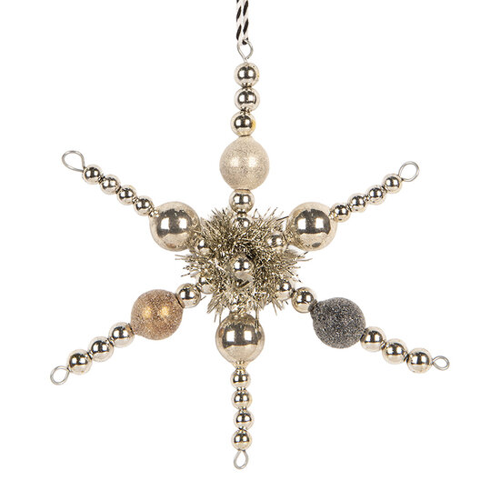 Clayre &amp; Eef | Kersthanger Zilverkleurig Grijs 16x3x16 cm | 66536