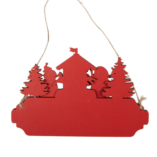 Clayre &amp; Eef | Decoratie hanger Kerst Rood Groen 21x1x14 cm | 66577