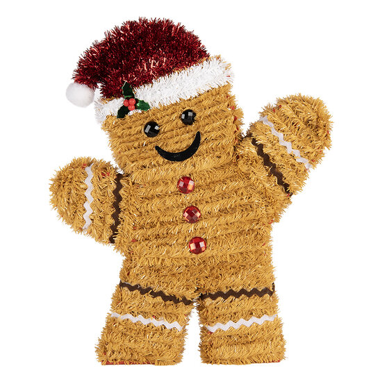Clayre &amp; Eef | Decoratie peperkoekpop Bruin Rood 25x4x30 cm | 66598
