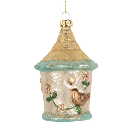 Clayre &amp; Eef | Kersthanger Wit Blauw &oslash; 7x10 cm | 6GL5414