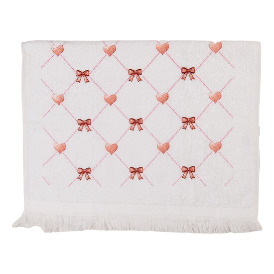 Clayre &amp; Eef | Gastendoekje Wit Oranje 40x66 cm | CT037