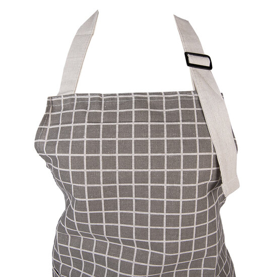 Clayre &amp; Eef | Keukenschort Grijs Wit 69x68 cm | KT041.052