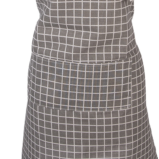Clayre &amp; Eef | Keukenschort Grijs Wit 69x68 cm | KT041.052
