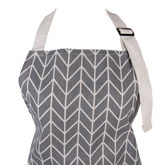 Clayre &amp; Eef | Keukenschort Grijs Beige 69x68 cm | KT041.054