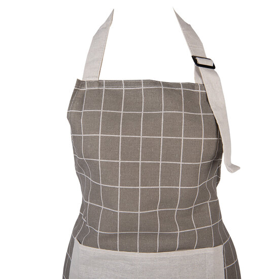 Clayre &amp; Eef | Keukenschort Grijs Beige 69x68 cm | KT041.055