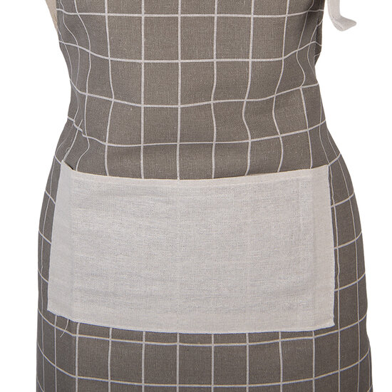 Clayre &amp; Eef | Keukenschort Grijs Beige 69x68 cm | KT041.055