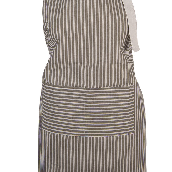 Clayre &amp; Eef | Keukenschort Grijs Wit 69x68 cm | KT041.061