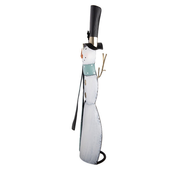 Clayre &amp; Eef | Kerstdecoratie Sneeuwman Wit Groen 36x13x69 cm | 5Y1443