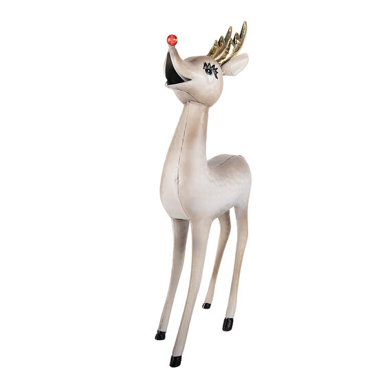 Clayre &amp; Eef | Decoratie Rendier Met LED Beige Bruin 28x10x55 cm / 2xAAA | 5Y1445