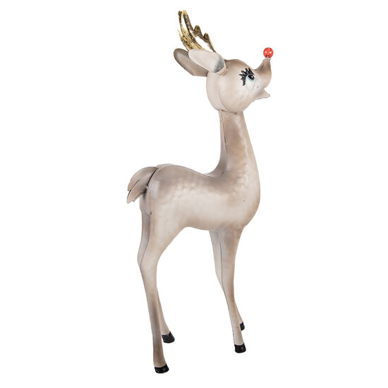 Clayre &amp; Eef | Decoratie Rendier Met LED Beige Bruin 28x10x55 cm / 2xAAA | 5Y1445