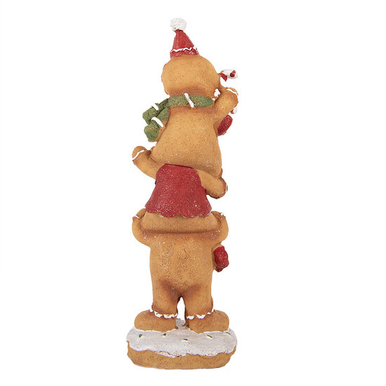 Clayre &amp; Eef | Decoratie peperkoekpoppen Bruin Rood 10x8x27 cm | 6PR6334