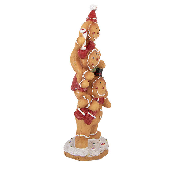 Clayre &amp; Eef | Decoratie peperkoekpoppen Bruin Rood 10x8x27 cm | 6PR6334