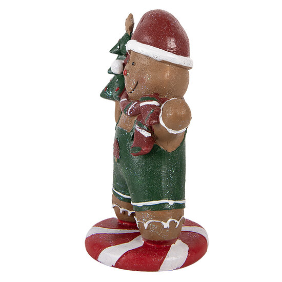 Clayre &amp; Eef | Decoratie peperkoekpop Bruin Groen 12x11x21 cm | 6PR6335