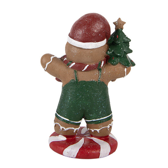 Clayre &amp; Eef | Decoratie peperkoekpop Bruin Groen 12x11x21 cm | 6PR6335