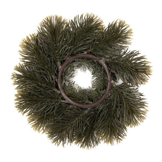 Clayre &amp; Eef | Kerstdecoratie Krans Groen Wit &oslash; 26x6 cm | 66677