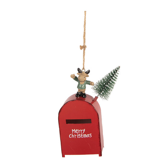 Clayre &amp; Eef | Decoratie hanger Brievenbus Rood Groen 6x3x14 cm | 66748