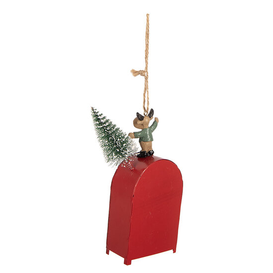 Clayre &amp; Eef | Decoratie hanger Brievenbus Rood Groen 6x3x14 cm | 66748