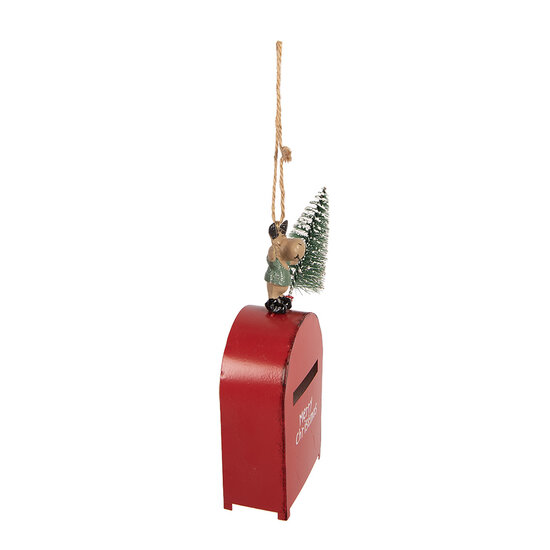 Clayre &amp; Eef | Decoratie hanger Brievenbus Rood Groen 6x3x14 cm | 66748