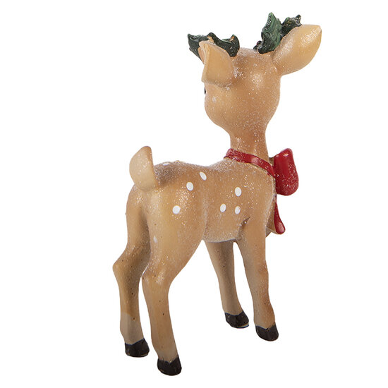Clayre &amp; Eef | Decoratie Rendier Bruin Rood 9x5x14 cm | 6PR6270