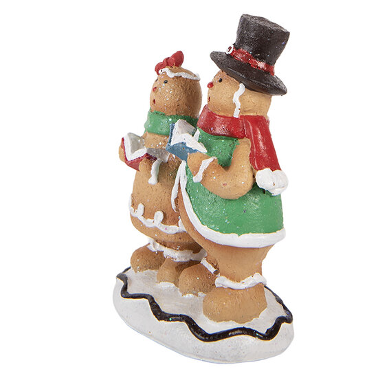Clayre &amp; Eef | Decoratie peperkoekpoppen Bruin Wit 10x6x13 cm | 6PR6333